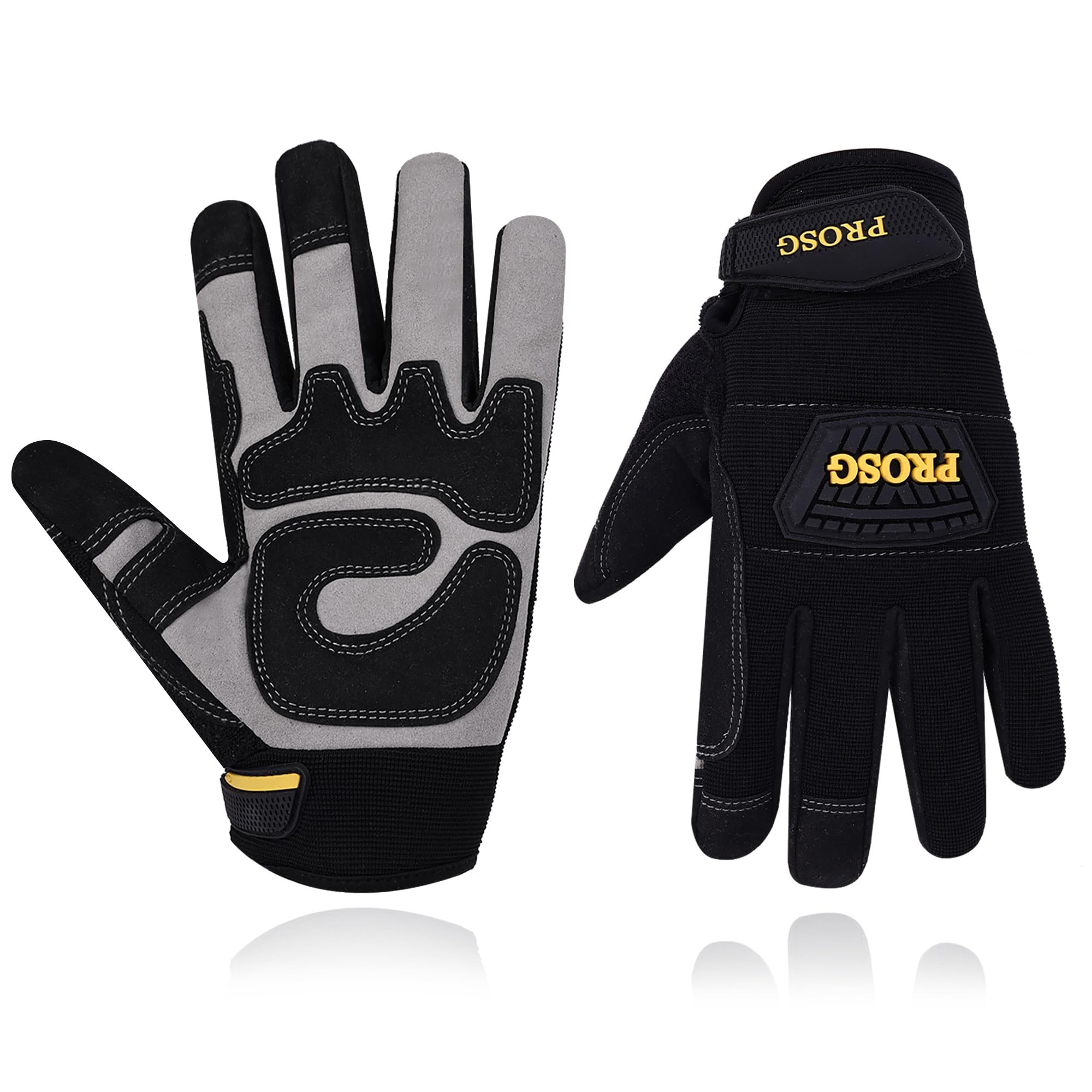 PROSG Geniune Safety Work Gloves,Synthetic Leather Utility Gloves